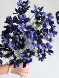 23" Navy Artificial Cosmos, Faux Cosmos stems, Silk Cosmos Flowers, Artificial Flowers/Home Decor/Gift For Her silk flower