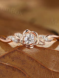 Flower Engagement Ring - Leaf Wedding Ring - Floral Twist Promise Ring by ManhattanBox wedding flower
