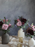 Set of 3 Mauve Mini Bouquet, Artificial Wedding Centerpiece, Handmade in Canada Bouquet