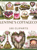 Valentine's Day Cottagecore Clipart: 160 PNG, 300 DPI, Woodland Romance Love (Commercial Use, transparent Background, Digital Download) Love Romance Flower