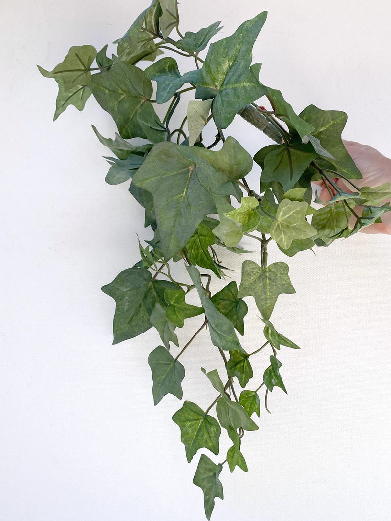 Ivy Hanging Bush 20" - High Quality Artificial Hanging Plant - Faux Ivy Bush faux plants