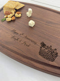 Personalized Cutting Board, Engraved Cutting Board, Fruit/Flowers Anniversary, Wedding Gift, Fourth Wedding Anniversary Gift, Four Years 143 house warming flower
