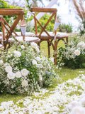 White Wildflower Floral Floor, Wedding Aisle Photo Booth Decor wedding flower