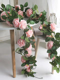 Silk Peony Artificial Big Flowers Vines | Wall Hanging Artificial Ivy Leaf, Rattan Leaves Garland for Home, Wedding Party Decor silk flower
