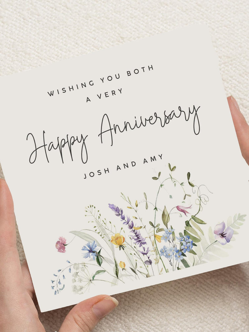 Anniversary Card, Personalised Anniversary Card, Floral Anniversary Card, Anniversary Card for Couple, Happy Anniversary Card ANNIVERSARY