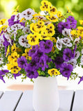 Artificial Pansy Flowers 12pcs | Weather-Resistant Faux Fall Blooms for Garden Decor, Wreaths & Craft Projects faux plants