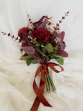 Wedding burgundy bouquet, fall bridal bouquet, artificial flowers, burgundy fake flower, silk wedding bouquet, the faux burgundy bouquet Bouquet