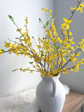 Faux Forsythia Branch - High Quality Artificial Flower Stem / Centerpiece / Wedding / DIY Floral / Home Decoration / Gifts / Yellow faux plants