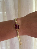Custom Pressed Flower Memorial Bracelet - Adjustable Gold Keepsake sympathy flower