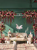 Burgundy Pink Series Artificial Flower Hanging Arrangement for Event Decors Party Props Wedding Backdrop Decorations FLOWER DELIVERY