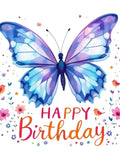 Happy Birthday Flowers Birds Clipart, Colorful Celebration (Digital Download) birthday flower