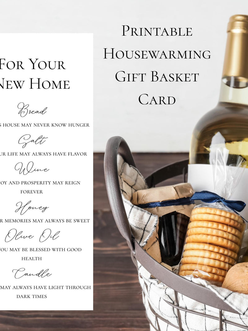 Printable Housewarming Gift Basket Card | New Home Blessing (PDF Pattern) house warming flower