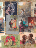 Antique Romance Postcard Set Ð Printable Ephemera of Lovers from the Past Ð Digital Download Love Romance Flower
