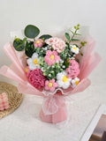 Crochet Carnation Bouquet Ð Eco-Friendly Floral Gift (Pink or Orange, Large/Small) Bouquet