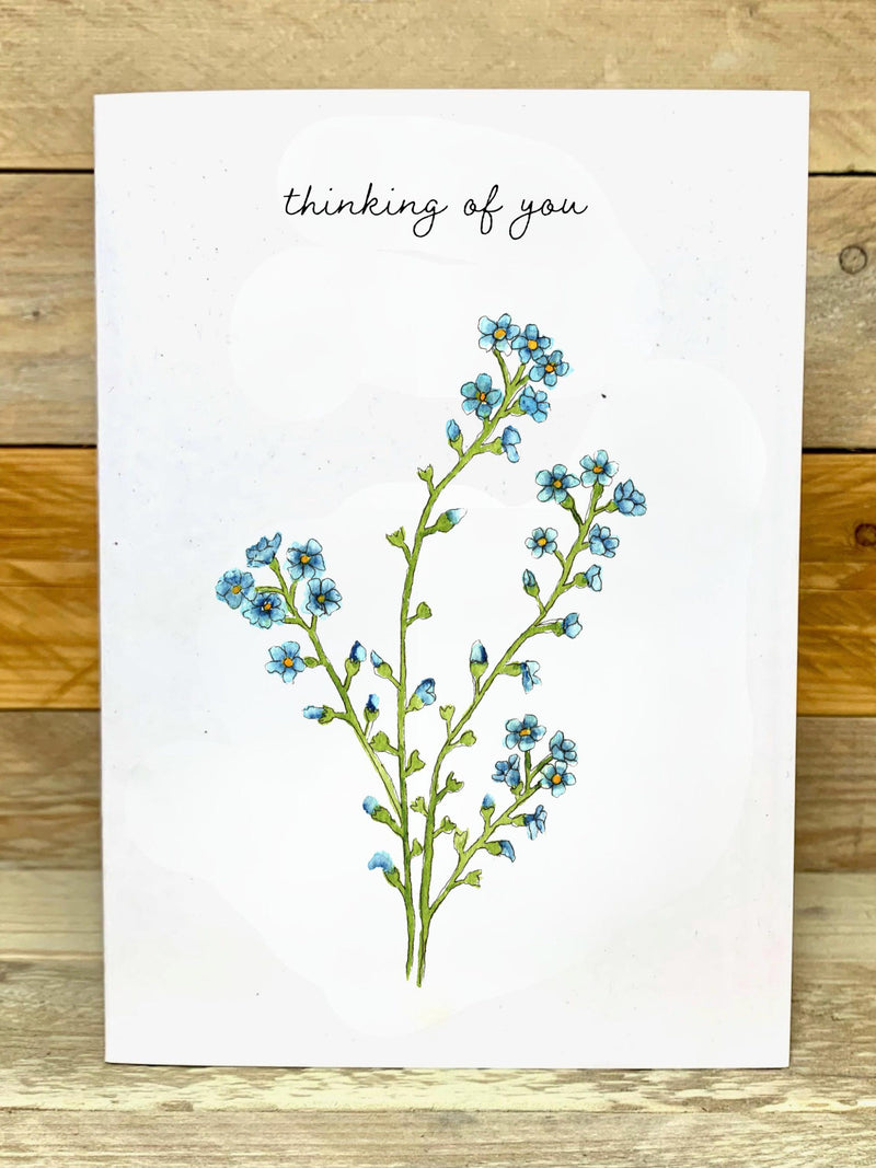 Personalised Thinking Of You card | forget me not flowers, sorry for your loss,miscarriage card, sympathy thinking of you card, funeral card sympathy flower