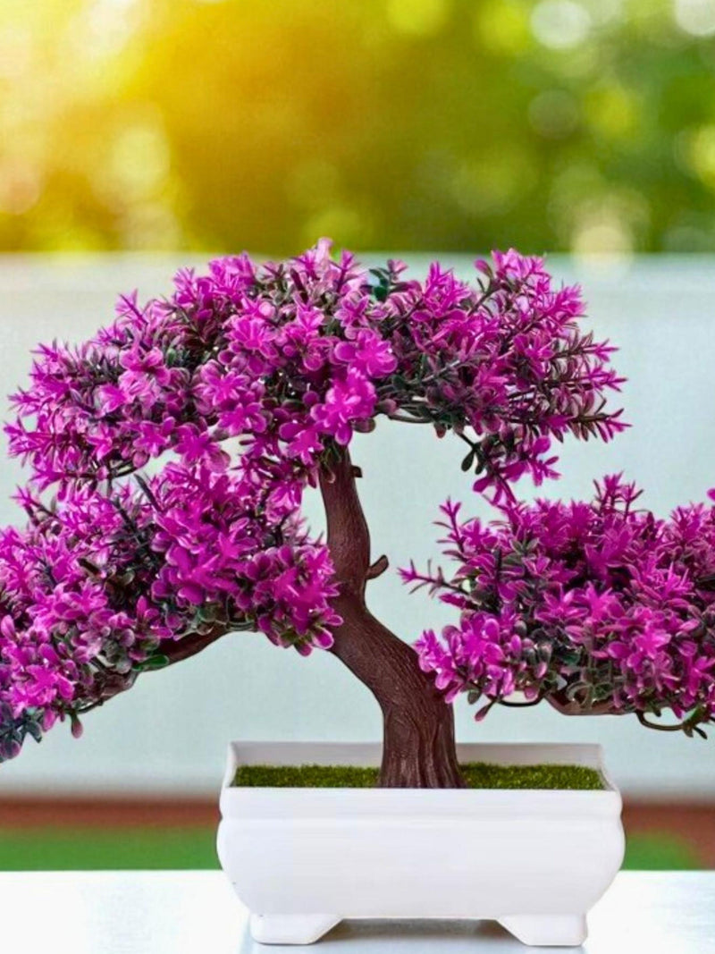 Artificial Bonsai Tree in Pot Ð Realistic Faux Mini Tree for Home, Office, Desk or Patio DŽcor faux plants