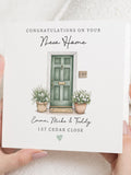 New Home Card, Personalised New Home Card, Congratulations Card, Housewarming Card, New Home Gift, Custom Address Card house warming flower