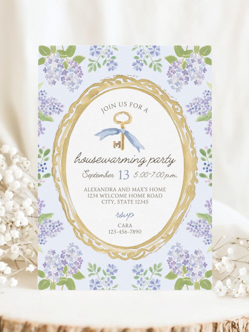 Floral Housewarming Invitation for New Home, Digital Download Housewarming Invite Template Canva, Grandmillennial House Warming Invitation house warming flower
