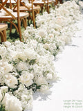 White Rose & Baby's Breath Aisle Flowers: Wedding Table Centerpiece wedding flower