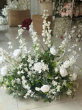 White Wedding Aisle Flowers, Personalized Floor Floral Arrangements wedding flower