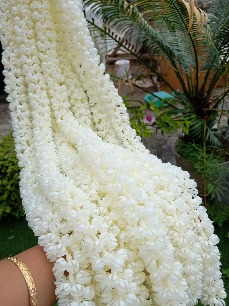 Traditional Jasmine/Mogra Garland With Floral Toran For Haldi, Mehndi, Sangeet, Nikah Pardha And Diwali Celebrations, Mahamaham Festival house warming flower