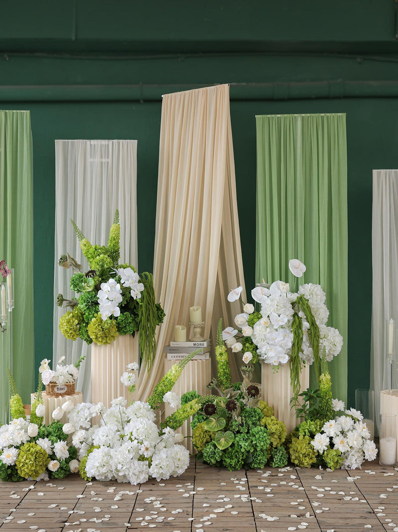 Green & White Artificial Orchid Arrangement: Wedding Party Decor FLOWER DELIVERY