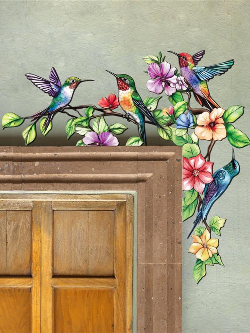 Hummingbird and Flowers Door Corner Sign, Polywood Memorial Decor sympathy flower