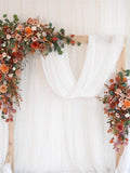 Artificial flowers Wedding Archway, Terracotta, Orange,,Green EucalyptusWedding Corner Swag, Wedding Backdrop, Wedding Arch Decor wedding flower