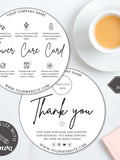Editable Flower Care Card for Fresh Cut Flowers | Canva Template Thank You Stickers | Flower Delivery Care Instructions Tag for Florist Gift FLOWER DELIVERY