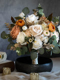 Earth Tone Wedding Bouquet, Neutral Boho Bridal Silk Flowers Bouquet