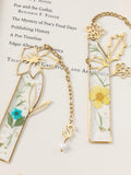Custom Initial Birth Month Flower Bookmark, Dried Flower Resin Art, Book Lover Gift birthday flower