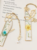 Custom Initial Birth Month Flower Bookmark, Dried Flower Resin Art, Book Lover Gift ANNIVERSARY