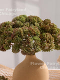 Real Touch Sedum Cluster Stem - Artificial Plant - Mauve and Sage Green faux plants
