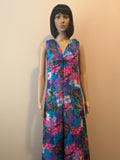 70's Bard's Floral Palazzo Jumpsuit flower spore