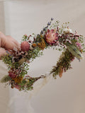 Daisy Dry Flower Crown/Bridal Flower Crown/ Dried Flower Hair Garland/Fall Flower Crowns for Girls /Girl Child Crown/Rustic Wedding Wreath wedding flower