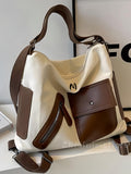 Custom Embroidery Convertible Canvas Backpack, Commuter Travel Shoulder Daypack silk flower
