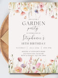 Wildflower Garden Birthday Invitation: Editable Floral Canva Template (Digital Download) birthday flower