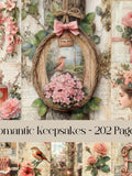 Romantic Floral Digital Paper: Vintage Junk Journal Ephemera (A4/US Letter, 202 JPEGs) Love Romance Flower