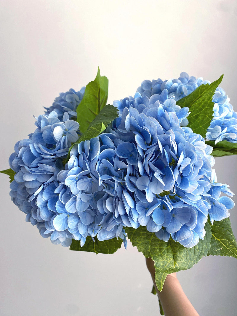 Real Touch Huge Hydrangea Stem - Realistic High Quality Artificial Flower / DIY Floral / Wedding / Home Decoration / Gifts / Blue faux plants
