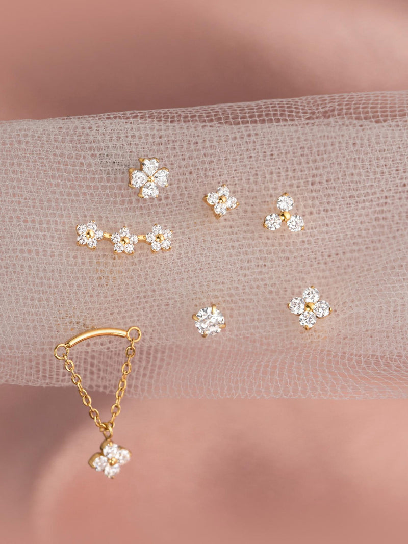 Titanium Flower Cartilage Earring, Dainty Floral Stud, Helix Tragus Piercing FLOWER DELIVERY