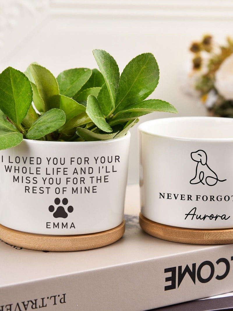 pet memorial planter, Custom Flower Pot, personalized gift flower pot,Pet Memorial Gift Plant Pot,loss of cat,never forgotten,dog memorial sympathy flower