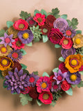 Felt Flower Wreath: Cheerful Home Decor, Birthday Gift house warming flower