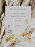 Garden Flowers Rehearsal Dinner Invitation Wildflower Wedding Invite Colorful Spring Floral Couples Shower, The Night Before Party Invites flower spore