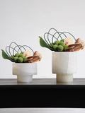 VICKY YAO - Elegant Faux Floral Arrangement in Luxury Textured Jade Stone Base Modern Artistic Flower Decor Table Centerpiece faux plants