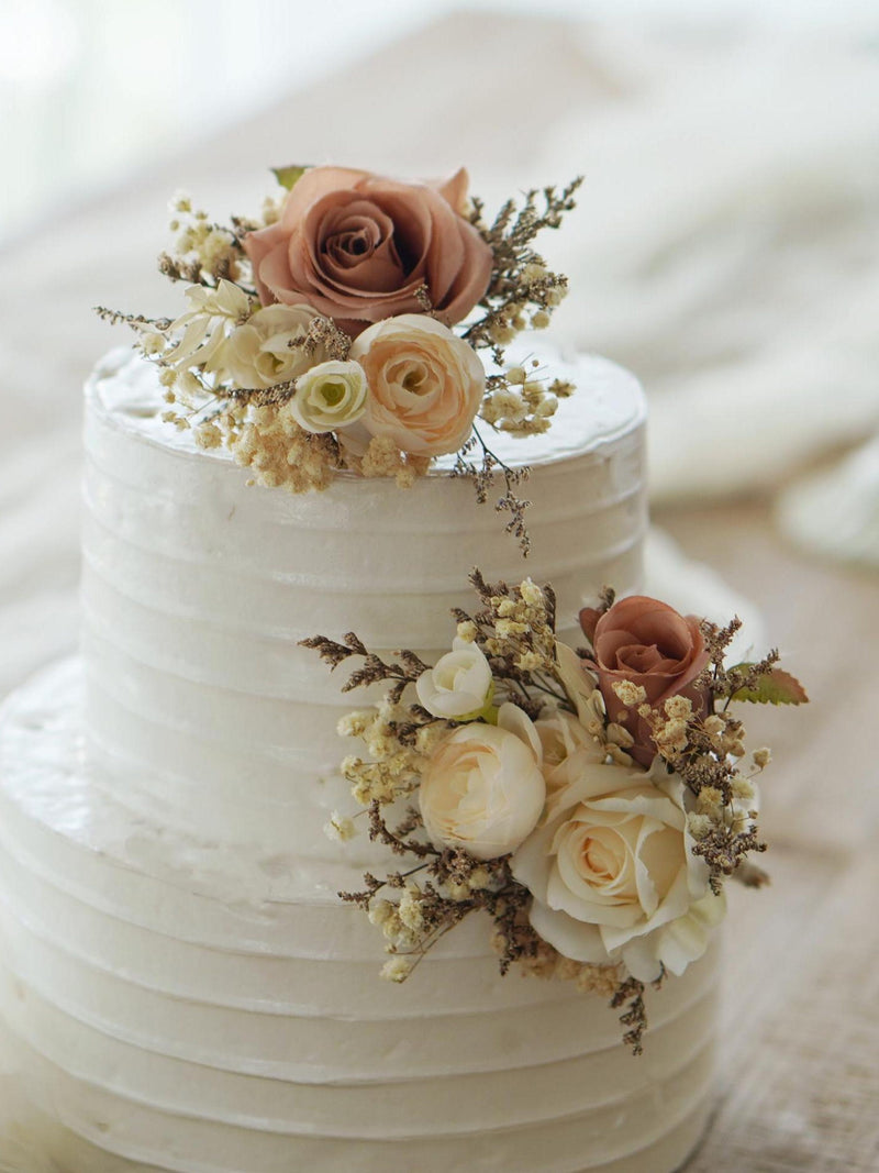 Set of 2  Wedding Cake Topper,Floral Cake Decoration, Cake Topper Flowers, Pampass Cake Flowers , Rustic Wedding, Boho Wedding wedding flower