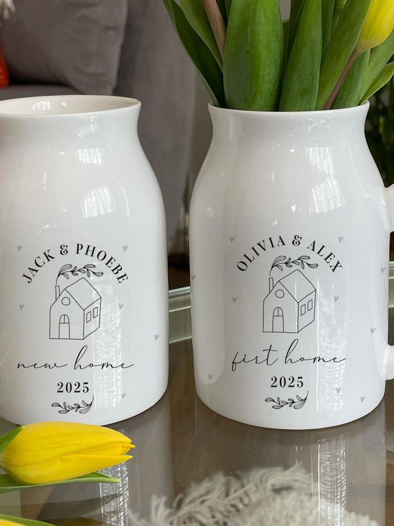 Personalised New Home Vase - First Home Gifts - New Home Flowers - New Home Ornament - First House Gift - Flower Jug - New House Gift house warming flower