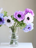 Faux Anemone Flower: Real Touch White, Blue, Purple, Pink - 15" Floral Decoration FLOWER DELIVERY