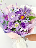 Crochet Purple Flower Bouquet Ð Birthday Gift for Her, Personalized Mothers Day Keepsake Bouquet