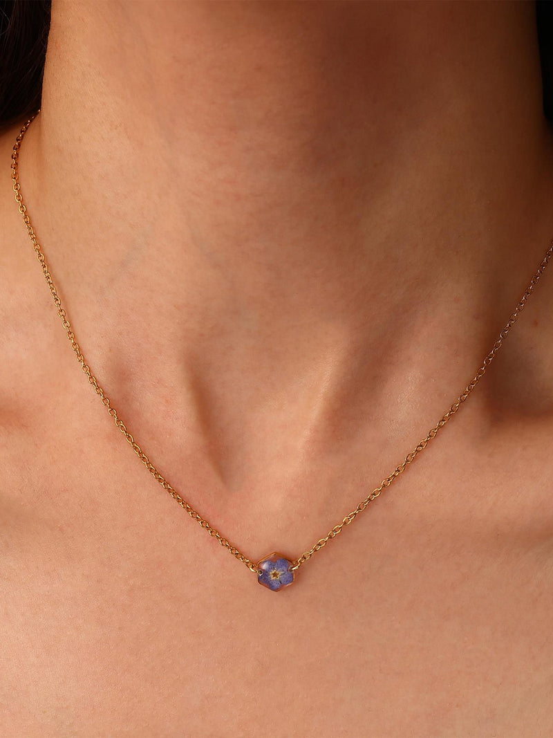 Forget Me Not Necklace, Handmade Resin Pressed Flower Jewerly, Sentimental Gift, Sympathy Gift, Bereavement Jewelry, Loss of Loved One Gift sympathy flower