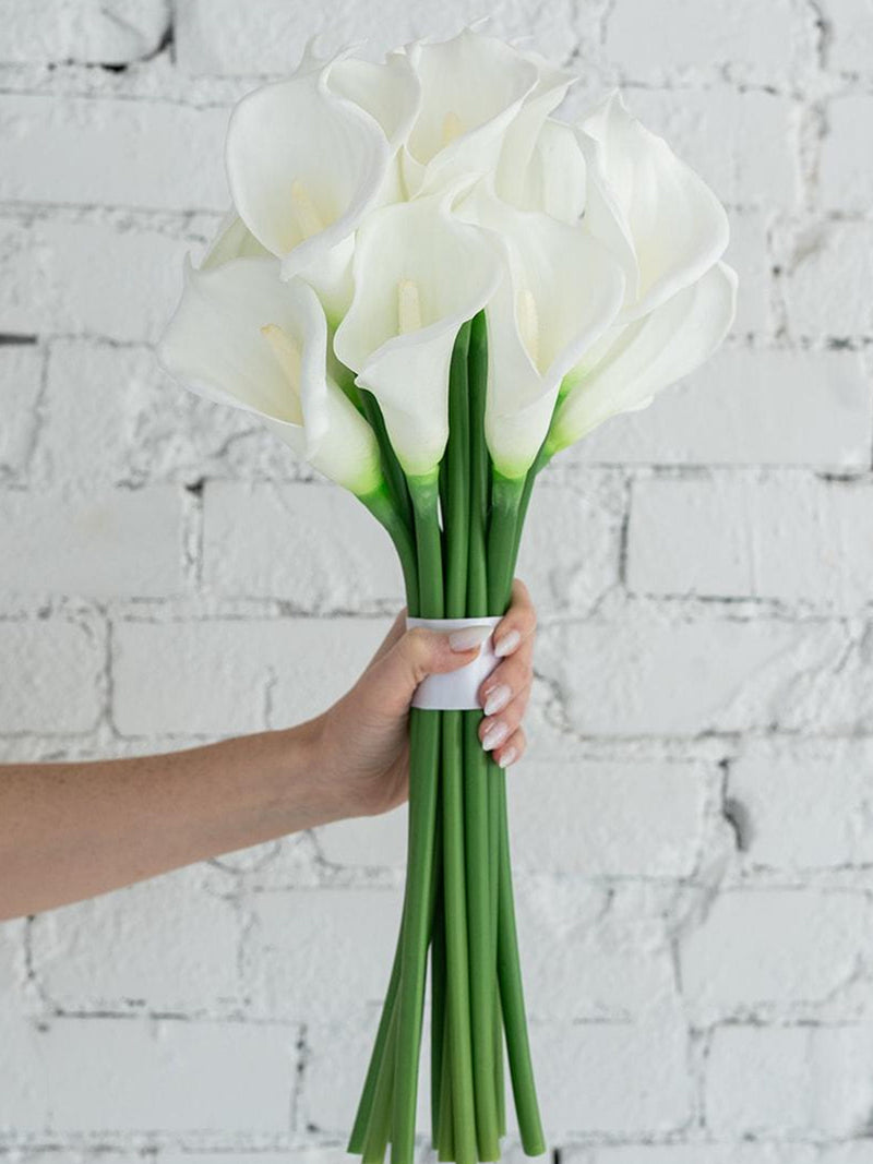Faux Calla Lily Bouquet, White Calla Lily Bridal Bouquet, Real Touch Artificial Floral Wedding Flowers wedding flower
